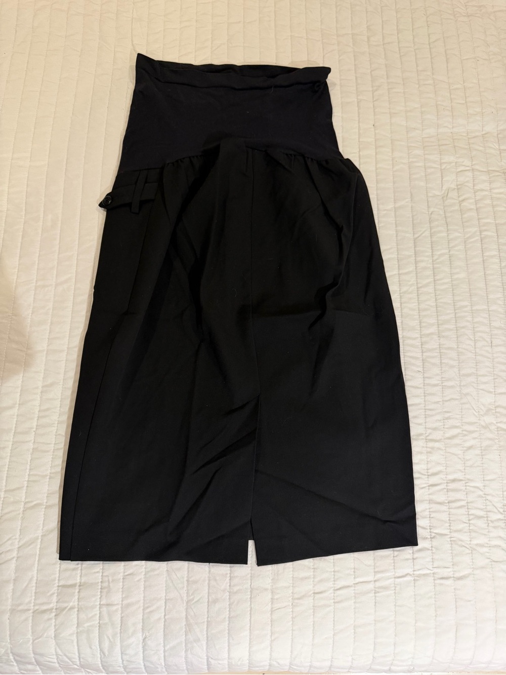 Motherhood Maternity Black Fold-Over Waist Maxi Skirt